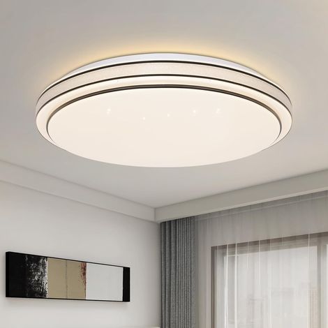ZMH Plafonnier LED Chambre à coucher - Ø27cm Chambre à coucher Ciel étoilé Moderne 12W Lampe de cuisine Blanc chaud Lampe de couloir Ronde Cuisine Plafonnier pour couloir Salon Chambre d'enfants