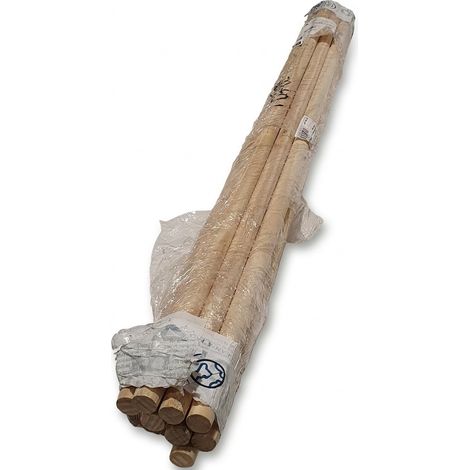 [Lot de 12] - GUIALTO - Manche balais bois cantonnier - 140cm x 28mm - Qualité professionnelle robuste - Voir photos (1/4)