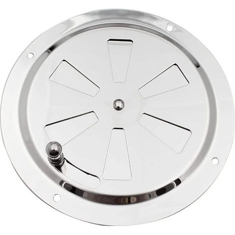 Grille de ventilation circulaire - aérations réglables en acier inoxydable, entrée et sortie d'air - (5 pouces)
