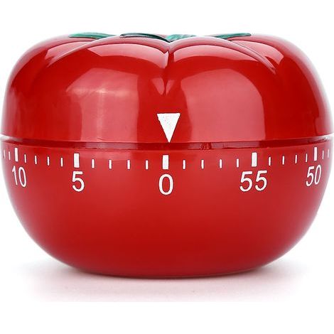 Mechanical timer in the shape of a tomato, 60-minute countdown timer, cooking and baking aid, 6.3x4.5cm (1/5)
