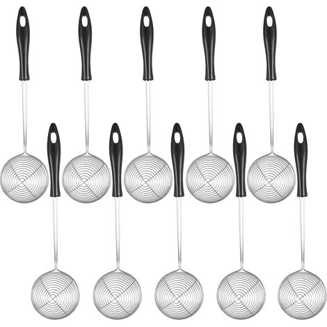 (10-teilig) Küchenspinne, Fondue-Sieb, Küchensieb aus Edelstahl, Schaumlöffel, chinesischer Fondue-Schöpflöffel, Schaumlöffel (1/5)