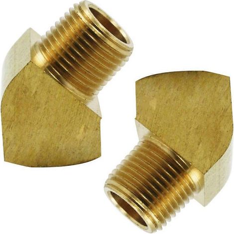 Coude de rue en laiton à 45°, filetage mâle-femelle 1/4 pouce NPT, lot de 2 (1/5)