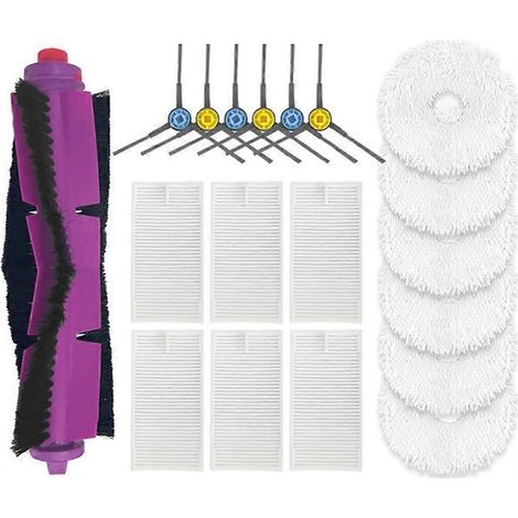 Lot de 19 pièces pour aspirateur robot Midea V12 : pièces de rechange, accessoires, rouleau principal, brosse latérale, filtre HEPA et chiffon de nettoyage. (1/5)