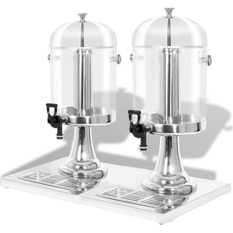 INLIFE Double distributeur de jus en acier inoxydable 2 x 8 L (1/5)