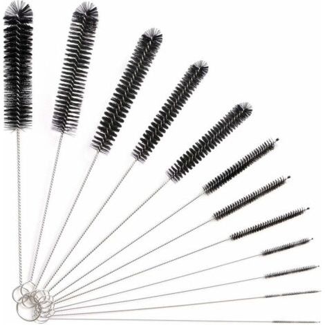 Juego de 12 cepillos para limpiar tubos de biberones, hervidores, teclados, mangueras y biberones.