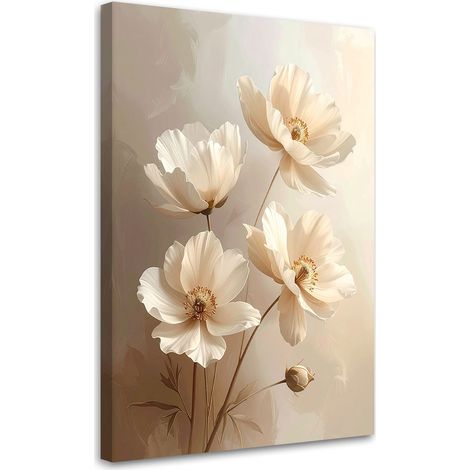 Leinwandbild Zarte beige botanische Blumen 20x30 (1/5)