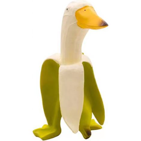 Grüne, niedliche, verspielte, kreative Bananenenten-Kunststatue