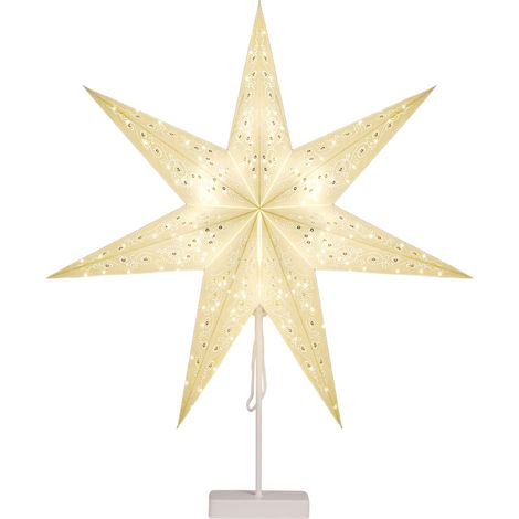 Casaria Stella di natale led in carta 60 cm a batteria pieghevole 10 LED stelle luminose in 3D con base  Modell 1 (de) (1/5)