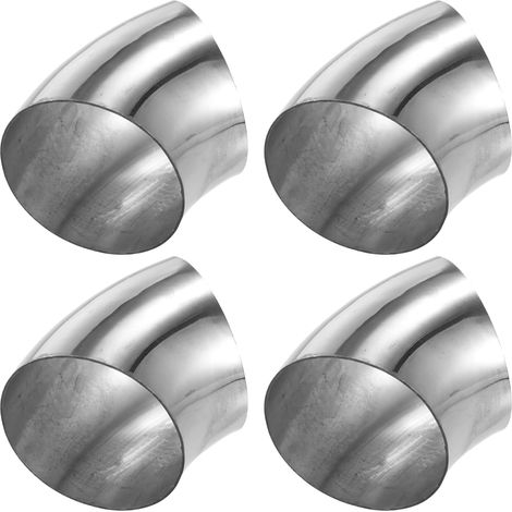 4 Tuyau Coude Échappement 45° SS304 Inox 76mm Pour Système D'Échappement Universel, Finition Polie, Anti-Rouille, Bosses Aux Extrémités, Installation Facile (1/5)