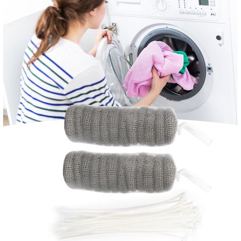 24-teiliges Filterset mit 24 Kabelbindern, Edelstahl-Flusensieb-Reinigungsset für Waschmaschinen (1/5)