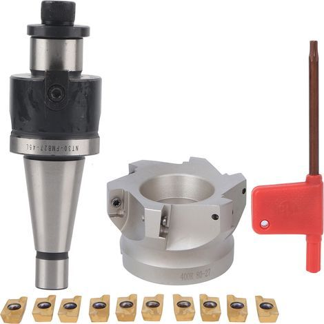 Porte-pinces NT30 FMB27 avec fraise 6 dents BAP400R-80-27-6 et plaquettes APMT1604 (10 pièces) (1/5)