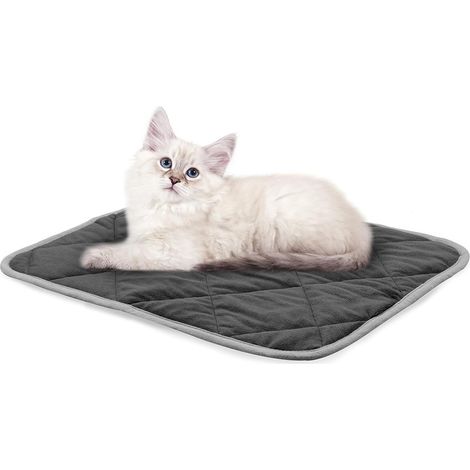 Coussin Chauffant pour Chiens et Chats, Tapis Isolant Thermique Auto-Chauffant, Couverture Douce Accumulant la Chaleur pour Animaux en Hiver, Modèle Gris Foncé XL 100x160 cm-lsw (1/4)