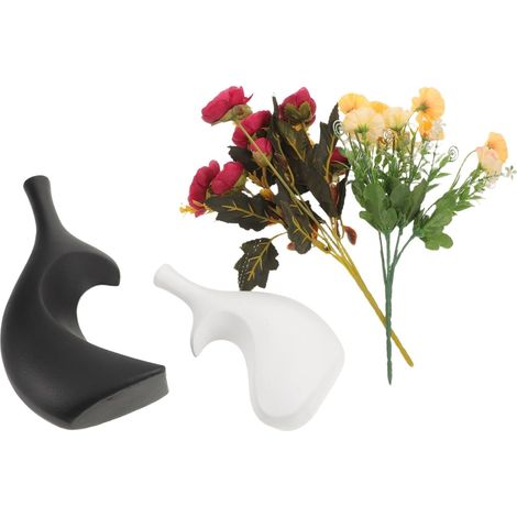 Lot De 2 Vases Décoratifs en Céramique pour Décoration D'Intérieur en Forme De Cœur en Porcelaine pour Étagère Vase À Fleurs en Céramique Fausses Fleurs (1/5)