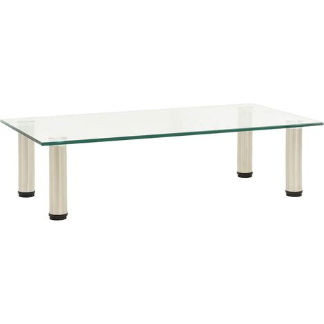 vidaXL TV Stand Transparent 60x35x17 cm Tempered Glass (1/5)