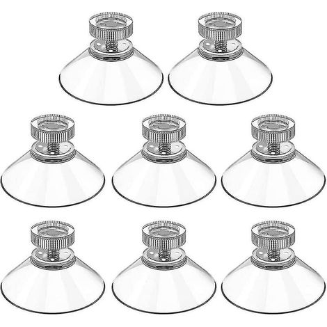 Ventouse 40 mm - Filetage M4 en acier inoxydable - Écrou cranté transparent - Pour surfaces lisses - Lot de 12 (1/5)