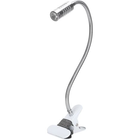 Lampe de bureau à pince alimentée par USB, lampe de lecture LED flexible pour la maison, lumière chaude argentée (1/5)