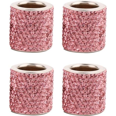 Ensemble de 4 colliers d'appuie-tête de voiture, colliers d'appuie-tête en strass, décoration intérieure de voiture (rose) (1/5)