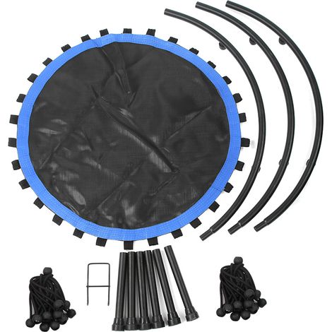 Trampoline professionnel élastique pour adultes et enfants, salle de sport, capacité 150 kg, bleu, DS‑1039, outil de divertissement intérieur (1/5)