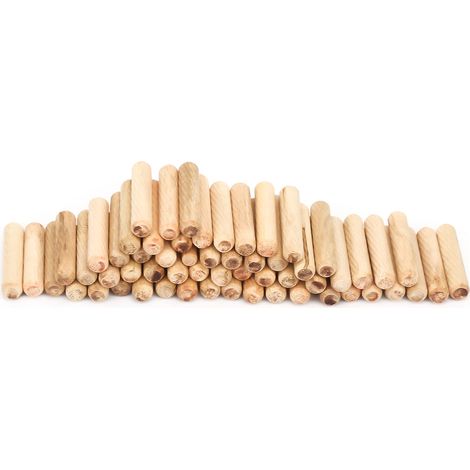 1 paquet de chevilles rondes cannelées en bois pour le travail du bois (10 50 mm) (1/5)