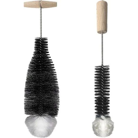 Lot de 2 goupillons noirs pour bouteilles SodaStream : brosse longue et fine pour le nettoyage des bouteilles Dimensions : 33 × 23,5 × 9 cm / 33 × 13 × 3 cm-AquaForge (1/5)