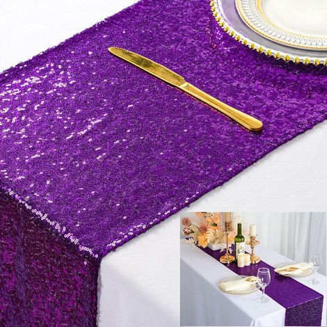 Table Runner Purple Sequin Table Runner 30 x 180CM Table Covers for Party Runners Royal Purple Sequin Table Runner