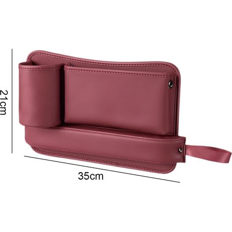 (Rouge A) Organisateur d'espace entre les sièges auto avec porte-gobelet, boîte de rangement pour téléphone, clé et carte, accessoires intérieurs (1/5)