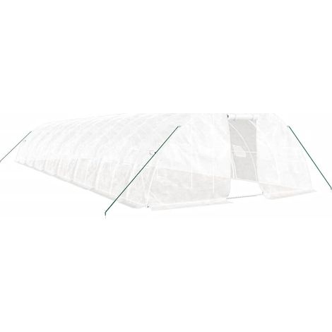 Maison Exclusive - Serra con Telaio in Acciaio Bianco 80 m² 16x5x2,3 m (1/5)