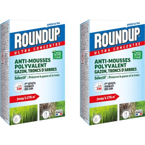 Set di 2 prodotti anti-muschio ROUNDUP - Erba e tronchi d'albero - 500ml