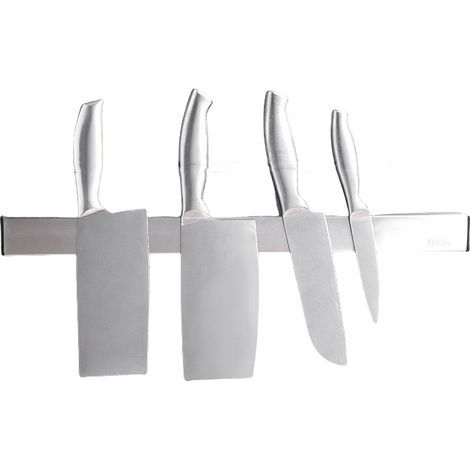 Porte Couteau Magnetique 30cm, Barre à Couteaux Aimantée, Piste Lame magnétique,Aucun perçage requis pour l'installation (1/5)