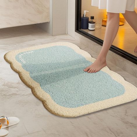 Badezimmerteppich, Badezimmerdekoration, rutschfeste Unterlage, Fußmassage, hochwertiges weiches Material, starke Haftung, leicht zu reinigen, multifunktional, geeignet für Zuhause, Küche, Badezimmer,