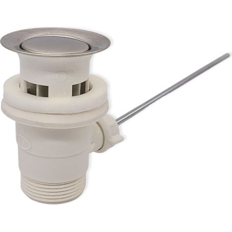 Schläfer 40510020 Piletta Universale per Lavabo Bagno e Bidet, Lavandino Cucina e Lavanderia, con Tappo Saltarello in Plastica e Troppopieno, Attacco da 1 1/4" (1/5)