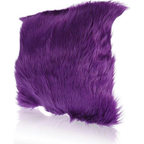 1 taie d'oreiller européenne en peluche 45x45cm, housse de coussin moelleuse, imitation laine, violette (sans garnissage). (1/5)