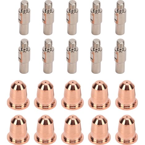 20PCS Electrode Tip Nozzle 0.03in High Hardness Brass Plasma Electrode Nozzles Cups Kit for Trafimet S45