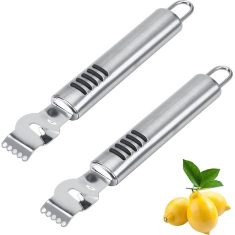 peladores de limón y cítricos, pelador profesional de limón, cuchillo para canela, pelador de rodajas de limón de acero inoxidable, pelador de melón, pelador de cítricos con canal (1/5)