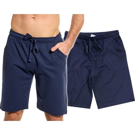Herren-Baumwoll-Sweatshorts, marineblau, XL, V014A