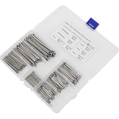Packung mit 150 Edelstahl-Splinten, 7 Ausführungen, universelle Achsclips für Pkw (1/5)