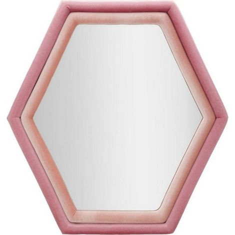 Dmora - Specchio Balla, Specchiera, Articolo d'arredo a muro, Decorazione con specchio, 75x4 h80 cm, Rosa