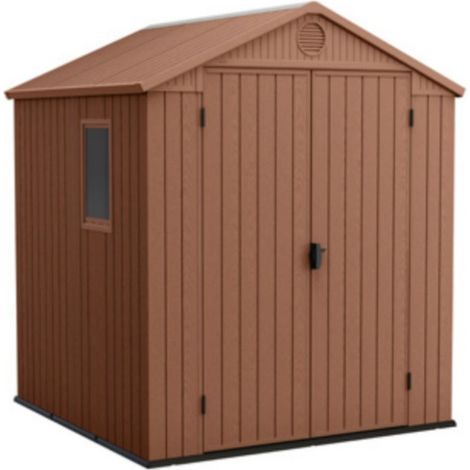 CASETA COBERTIZO RESINA JARDIN DARWIN 6X6 MARRON KETER (1/5)