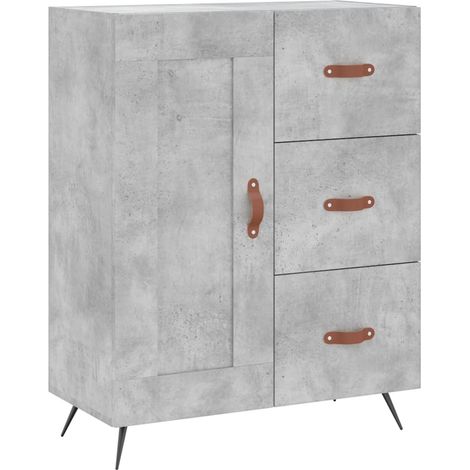 Credenza buffet cassettiera mobile contenitore organizer cucina soggiorno soggiorno 69,5 x 34 x 90 cm derivati del legno grigio 020032069