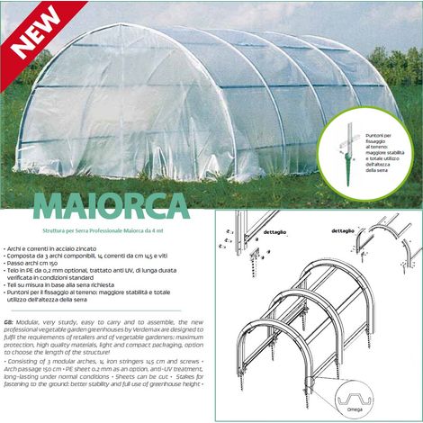 Struttura per serra professionale maiorca da 4 mt (1/3)