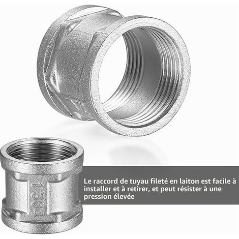 Manchon en Acier inoxydable Pouce Filetage Femelle Manchon Acier inoxydable Double Femelle Connecteur Raccord IG/IG Raccord Fileté (1/3)