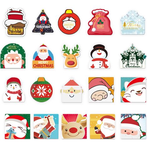 Tarjeta De Navidad Con Dibujos Animados - Tarjeta De Felicitación Para Nochebuena Y Año Nuevo - Paquete De 10 Unidades (1/5)