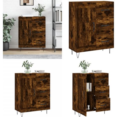 Sideboard Räuchereiche 69,5x34x90 cm Holzwerkstoff - Holzschrank - Wohnzimmer Schrank (1/5)
