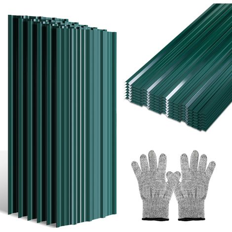 Jiubiaz 12 lamiere ondulate 129x46 cm antracite zincate per tetto parete carport e rimessa