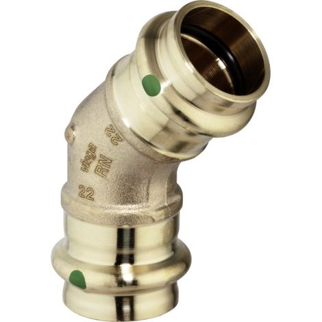 Viega 112004 22 mm, 45 °, avec SC-Contur, bronze ou silicium bronze
