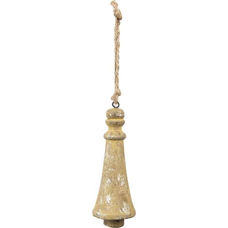 Suspension de Noël Décoration de Maison à Suspendre en Bois Marron Style Rustique 6 x 16 cm - PANGIVO
