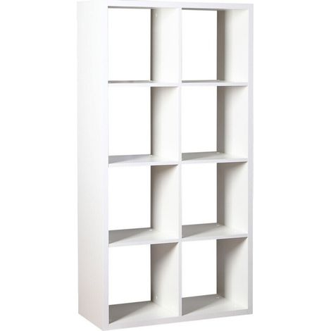 Estantería Levnova 104, Blanco, Abierta sin pared trasera, Aglomerado laminado, Número de puertas: 0, Número de cajones: 0, 150x77x33cm