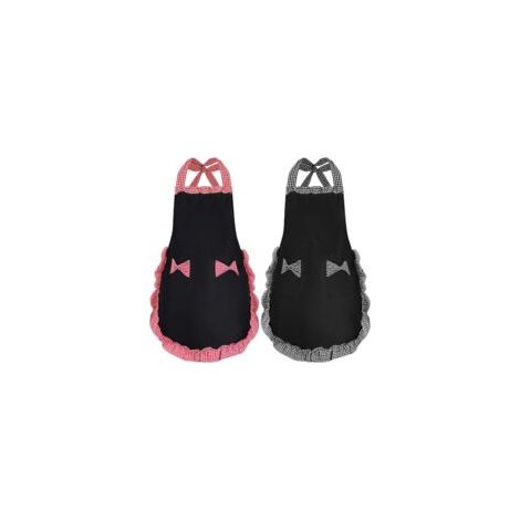 Set di grembiuli da donna in 2 pezzi, grembiuli neri con 2 tasche, impermeabili - Crezuo