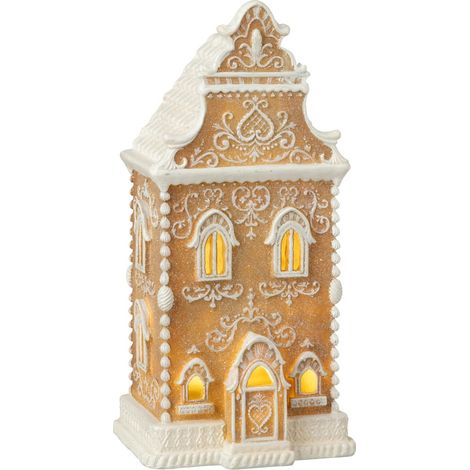 Maison Pain d'Épice à LED "Danae" 34cm Beige (1/5)