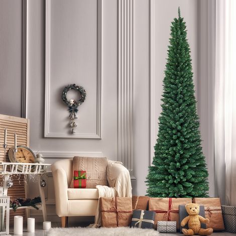 Sapin de Noël, Arbre de Noël Artificiel avec Base en Fer, Arbre Artificiel en PVC avec 1500 Branches, Décoration de Noël pour Maison, Bureau, H270 cm (1/5)